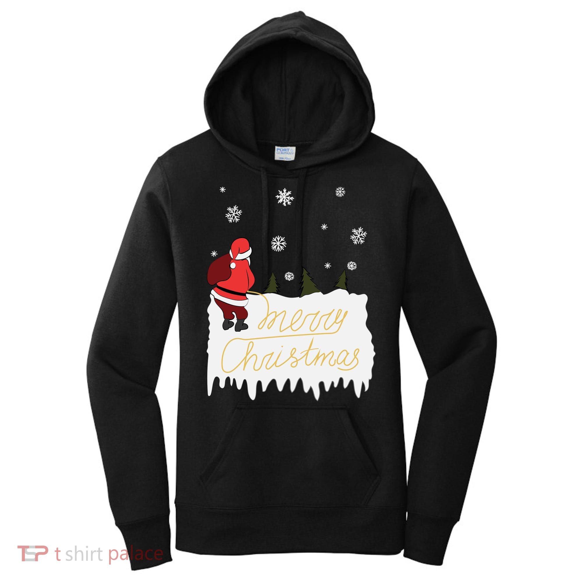 Peeing Santa Merry Christmas Ugly Christmas Xmas Funny Gift Women's Hoodie