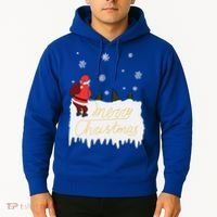 Peeing Santa Merry Christmas Ugly Christmas Xmas Funny Gift Hoodie thumb 2