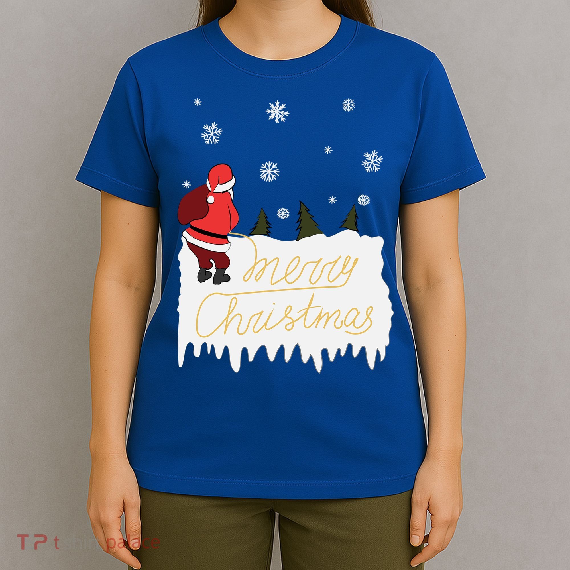 Peeing Santa Merry Christmas Ugly Christmas Xmas Funny Gift T-Shirt
