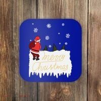 Peeing Santa Merry Christmas Ugly Christmas Xmas Funny Gift Coaster thumb 0