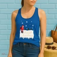 Peeing Santa Merry Christmas Ugly Christmas Xmas Funny Gift Women's Tank Top thumb 2