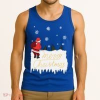 Peeing Santa Merry Christmas Ugly Christmas Xmas Funny Gift Tank Top thumb 3