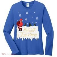 Peeing Santa Merry Christmas Ugly Christmas Xmas Funny Gift Women's Long Sleeve Shirt thumb 0