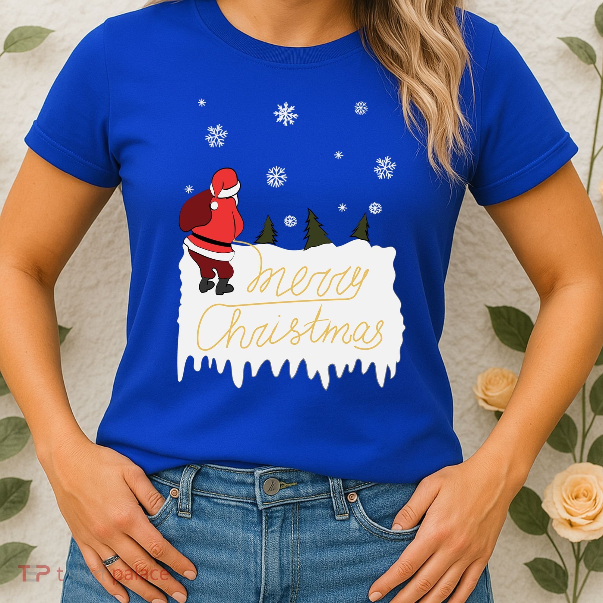 Peeing Santa Merry Christmas Ugly Christmas Xmas Funny Gift Women's T-Shirt
