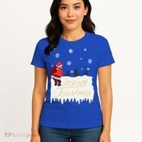 Peeing Santa Merry Christmas Ugly Christmas Xmas Funny Gift Women's T-Shirt thumb 4