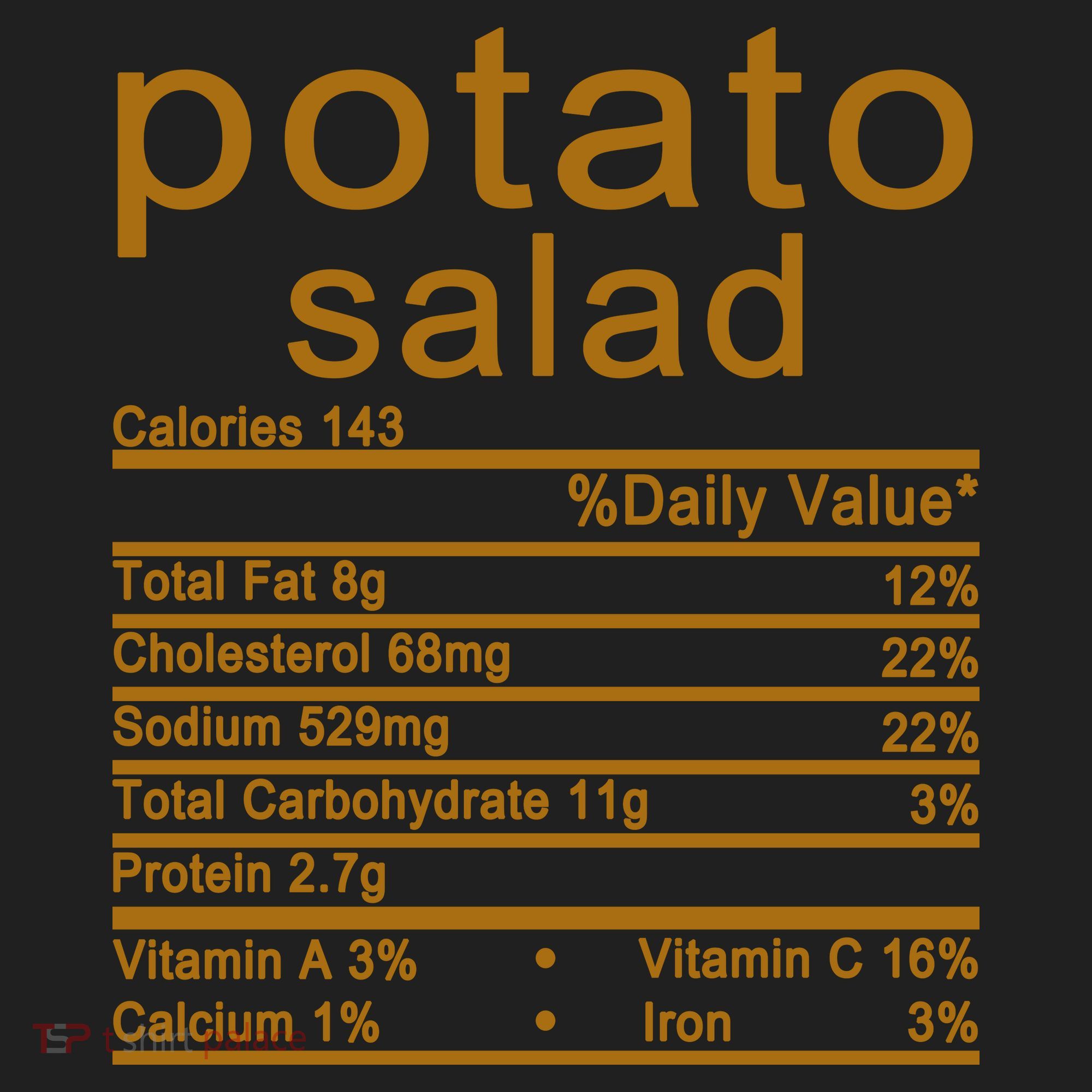 Potato Salad Nutrition Facts Label Beanie