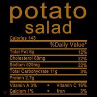 Potato Salad Nutrition Facts Label Mousepad thumb 1