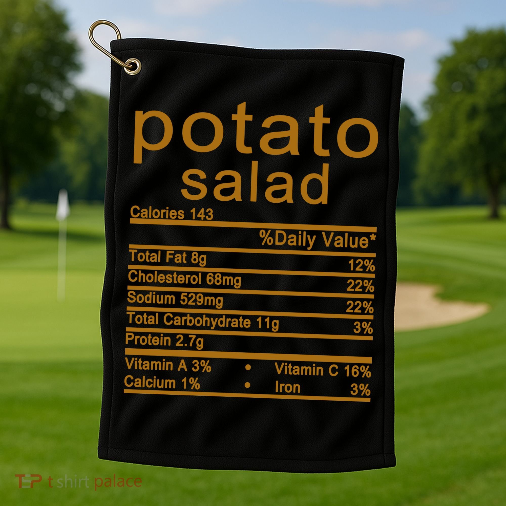 Potato Salad Nutrition Facts Label Golf Towel