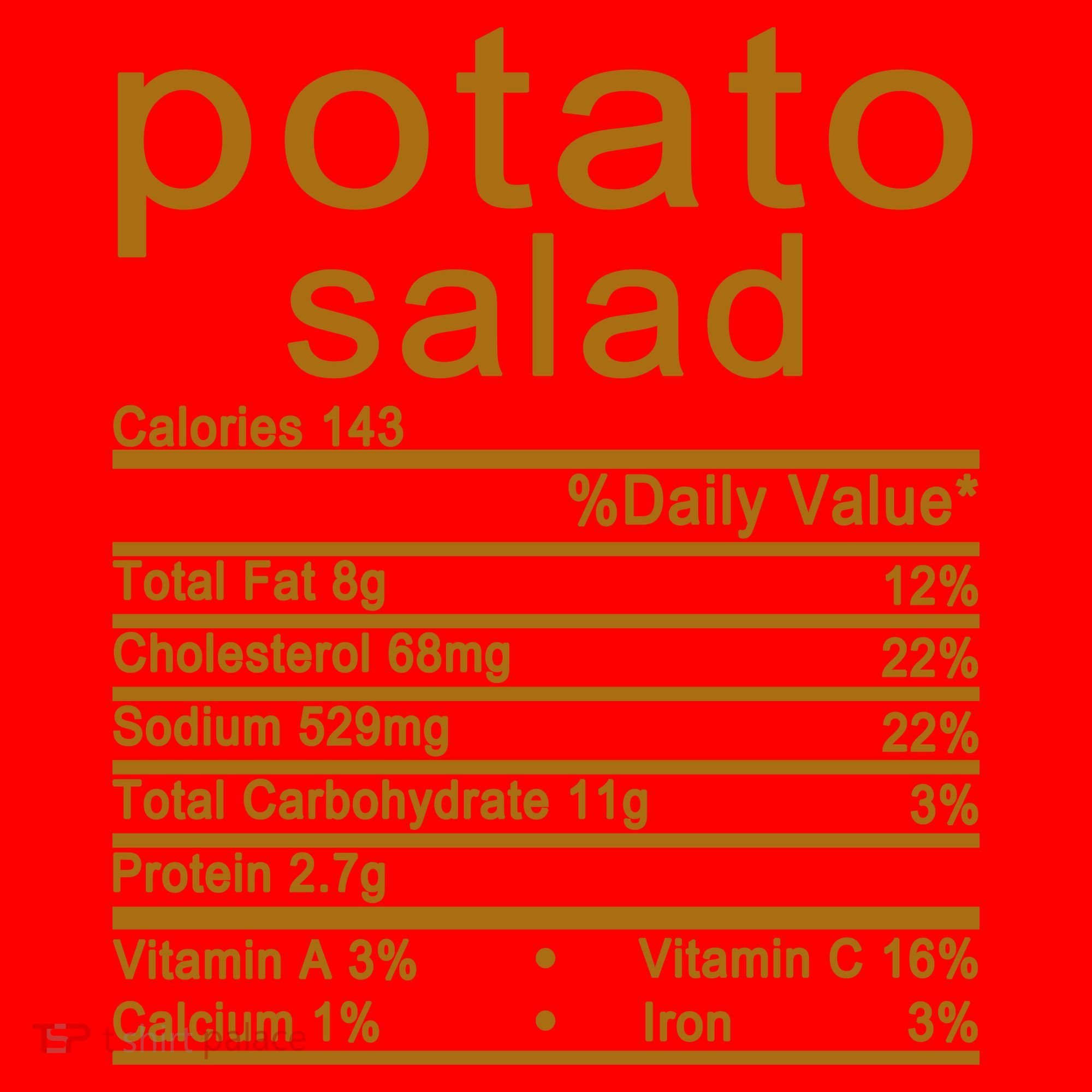 Potato Salad Nutrition Facts Label Santa Hat