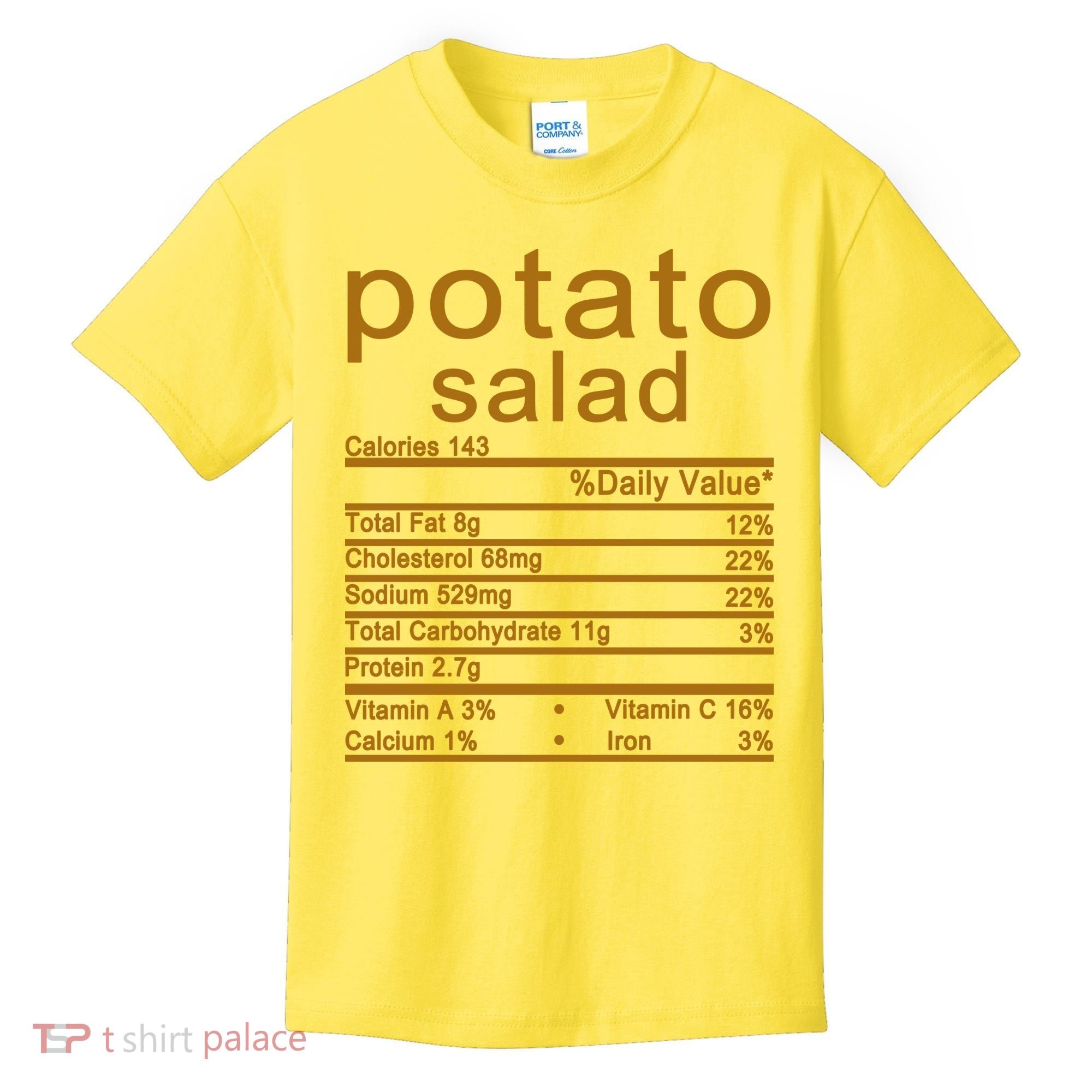 Potato Salad Nutrition Facts Label Kids T-Shirt