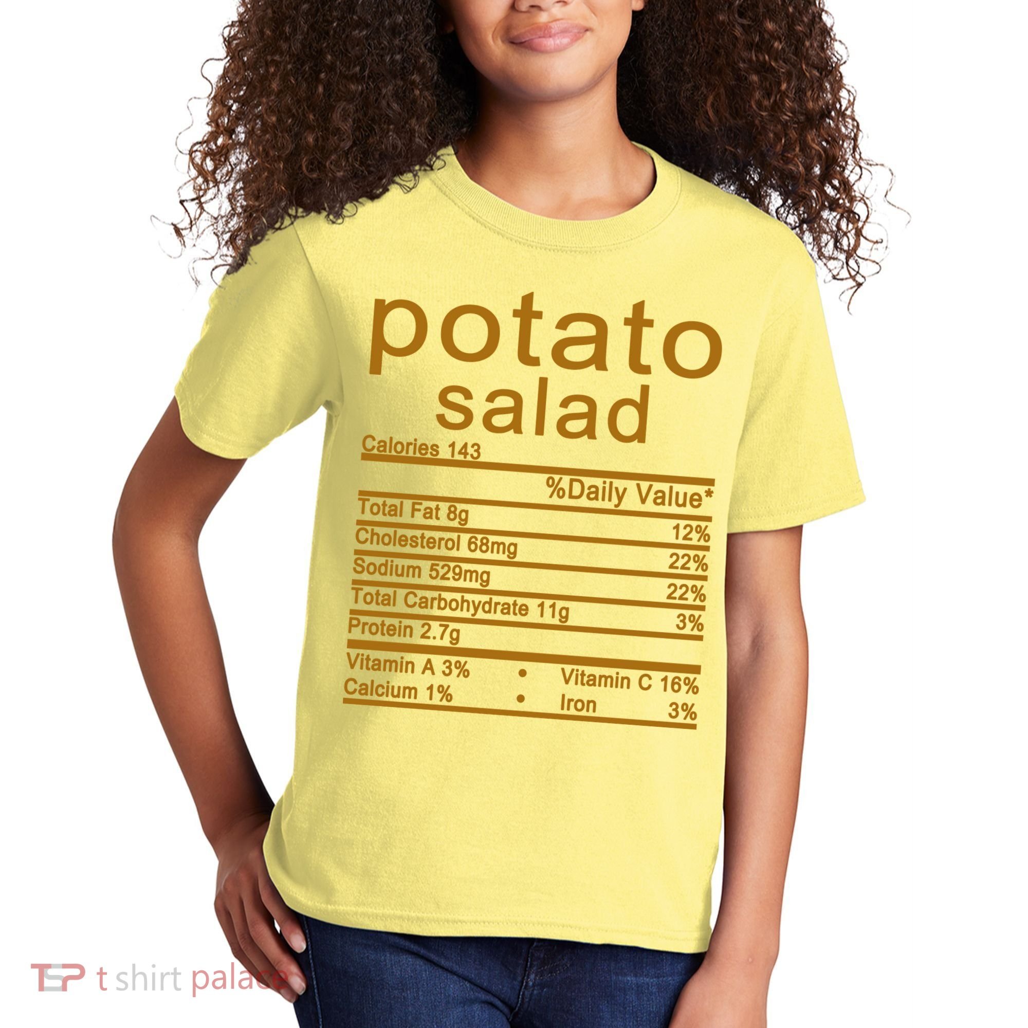 Potato Salad Nutrition Facts Label Kids T-Shirt