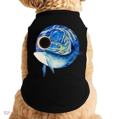 Painted Starry Night Whale Doggie Tank