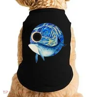 Painted Starry Night Whale Doggie Tank thumb 0
