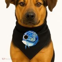 Painted Starry Night Whale USA-Made Doggie Bandana thumb 1