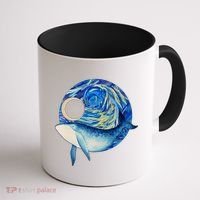 Painted Starry Night Whale Coffee Mug thumb 1