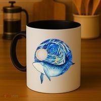 Painted Starry Night Whale Coffee Mug thumb 4