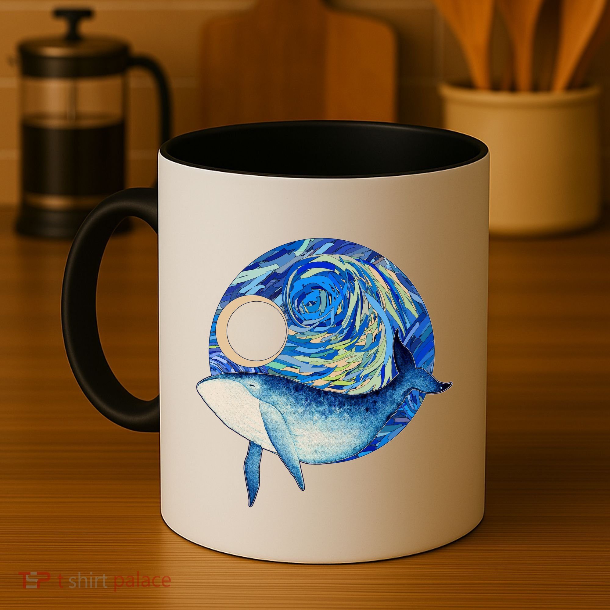 Painted Starry Night Whale Coffee Mug