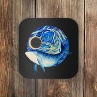 Painted Starry Night Whale Coaster thumb 0