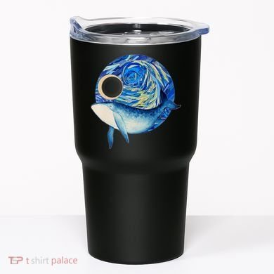 Painted Starry Night Whale Tumbler