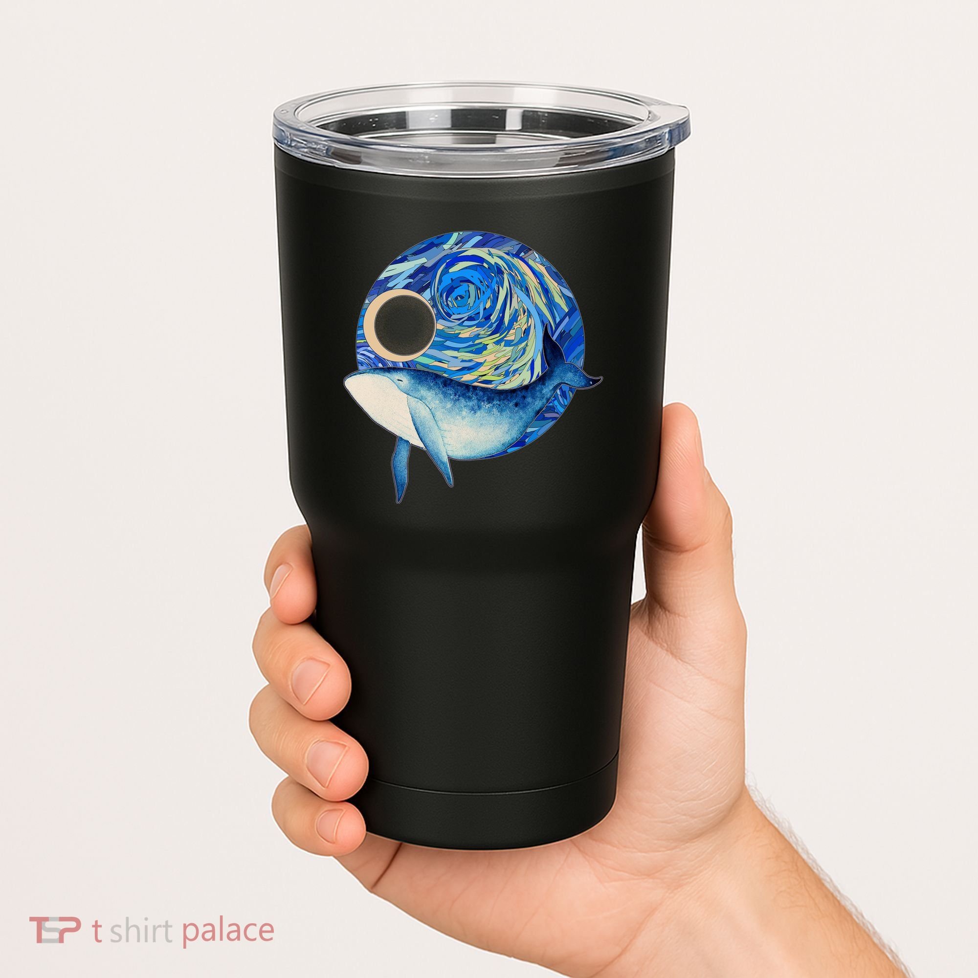 Painted Starry Night Whale Tumbler