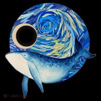 Painted Starry Night Whale Ornament thumb 1