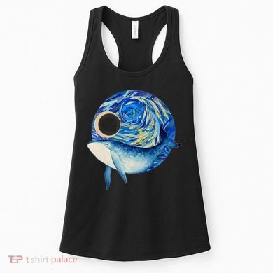 Painted Starry Night Whale Women's Tank Top
