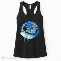 Painted Starry Night Whale Women's Tank Top thumb 0