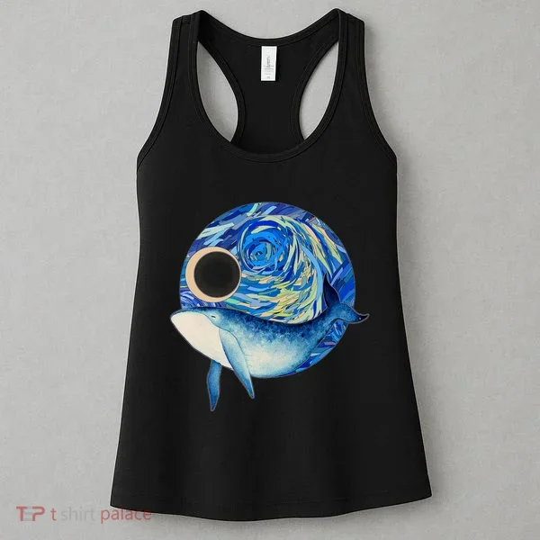 Painted Starry Night Whale Women's Tank Top