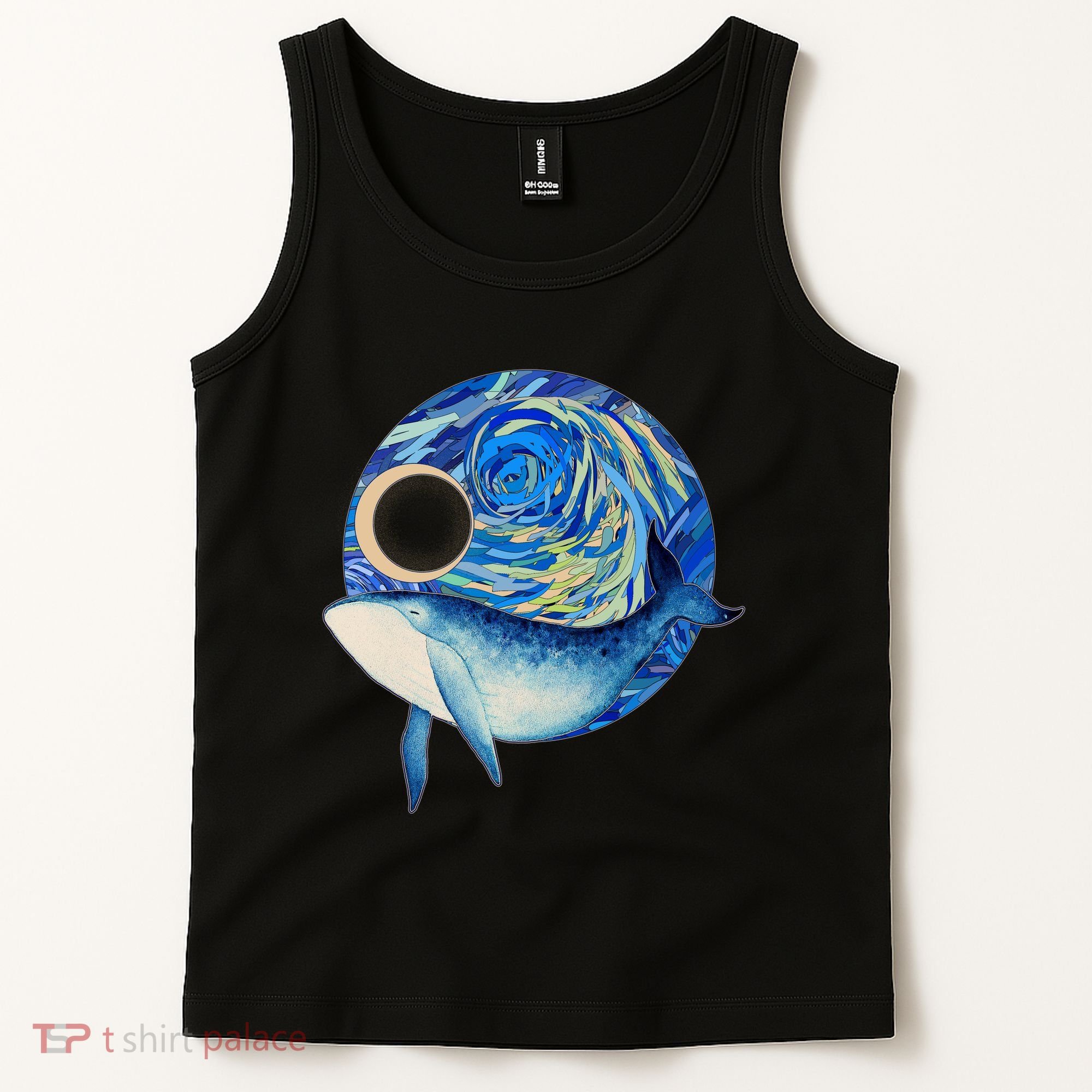 Painted Starry Night Whale Tank Top