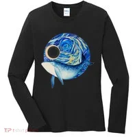 Painted Starry Night Whale Women's Long Sleeve Shirt thumb 0