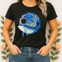 Painted Starry Night Whale Women's T-Shirt thumb 2
