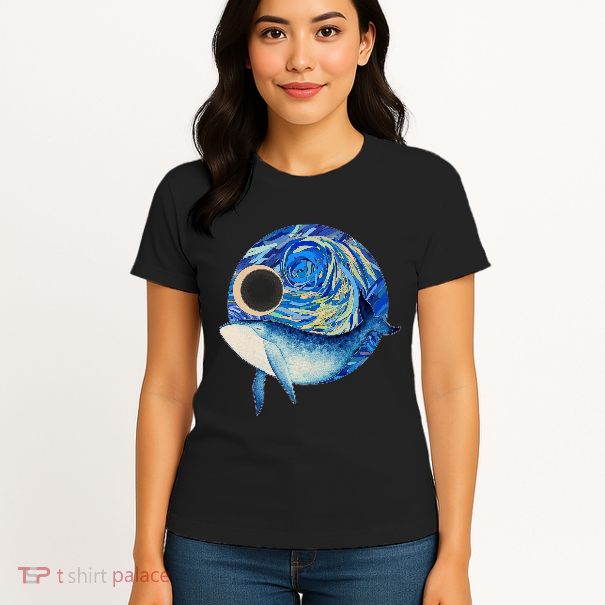 Painted Starry Night Whale Women's T-Shirt