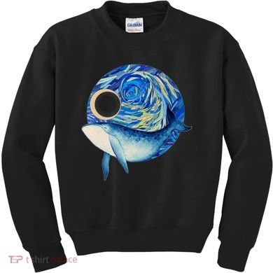 Painted Starry Night Whale Kids Sweatshirt
