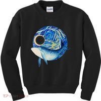 Painted Starry Night Whale Kids Sweatshirt thumb 0