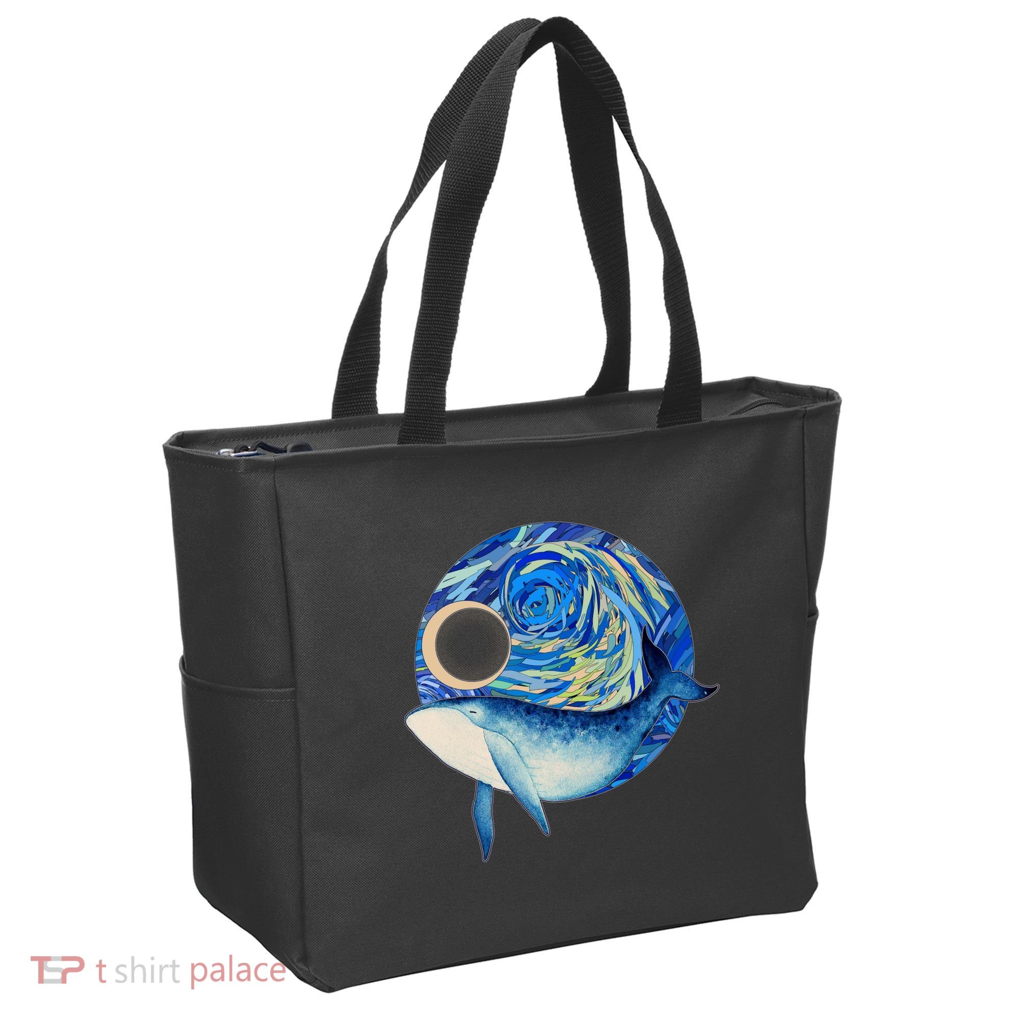 Painted Starry Night Whale Tote Bag