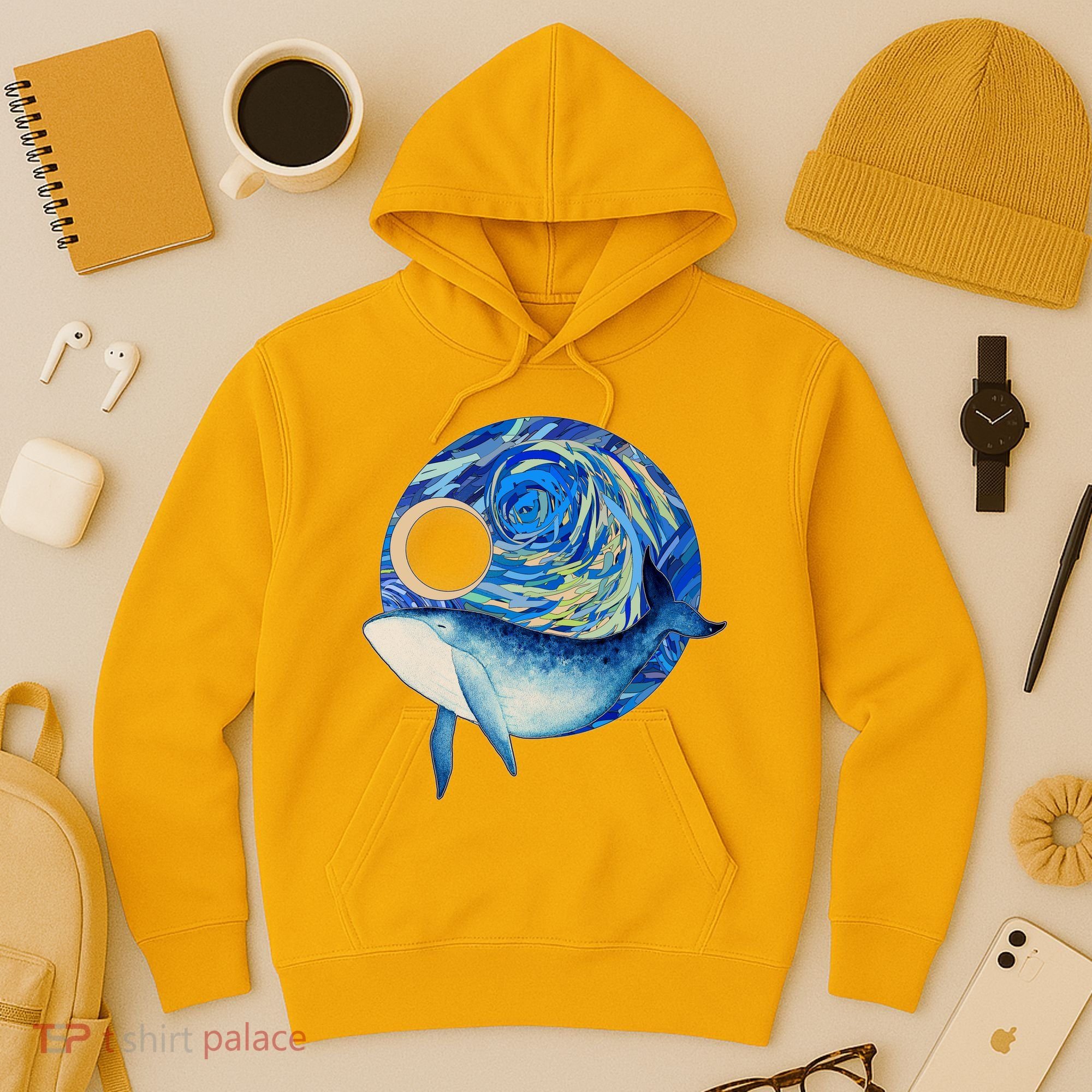 Painted Starry Night Whale Hoodie