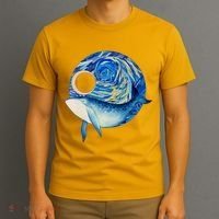 Painted Starry Night Whale T-Shirt thumb 3