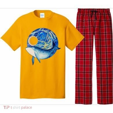 Painted Starry Night Whale Pajama Set