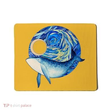Painted Starry Night Whale Mousepad