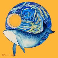 Painted Starry Night Whale Mousepad thumb 1