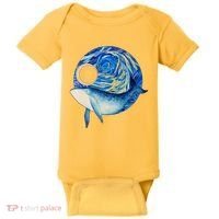 Painted Starry Night Whale Baby Bodysuit thumb 0