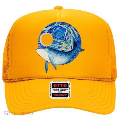 Painted Starry Night Whale Hat