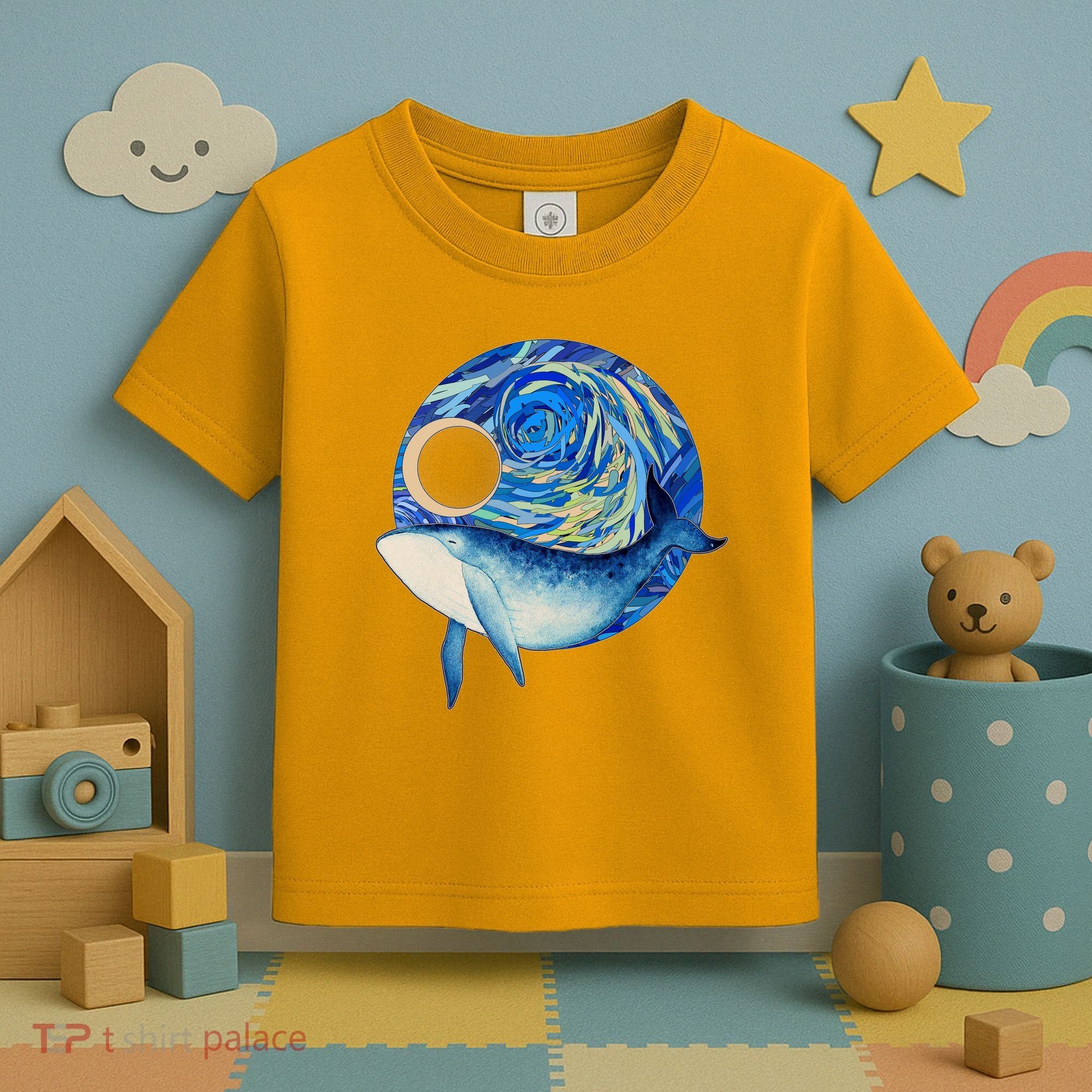 Painted Starry Night Whale Toddler T-Shirt