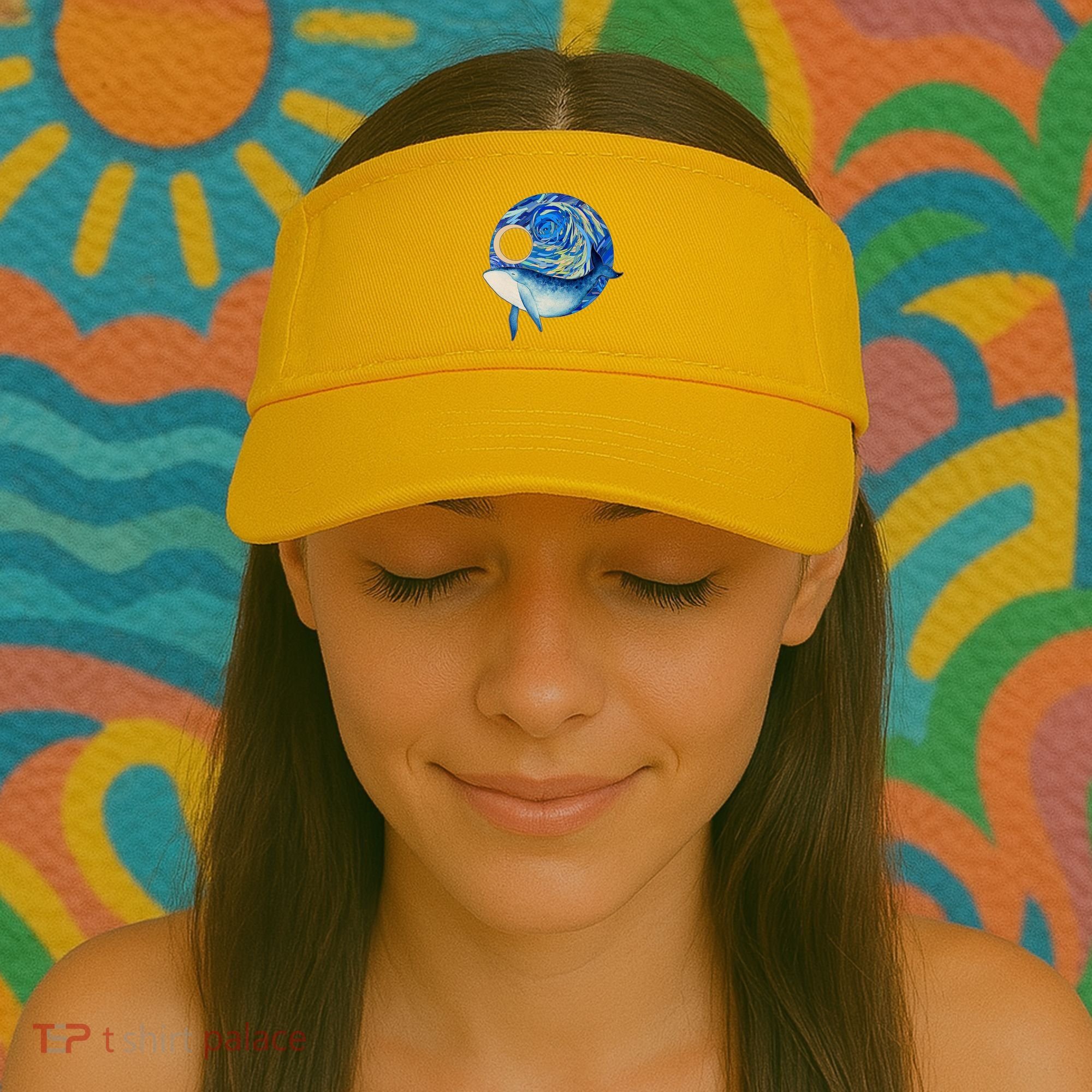 Painted Starry Night Whale Visor