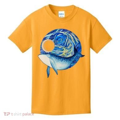 Painted Starry Night Whale Kids T-Shirt