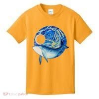 Painted Starry Night Whale Kids T-Shirt thumb 0