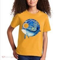 Painted Starry Night Whale Kids T-Shirt thumb 2