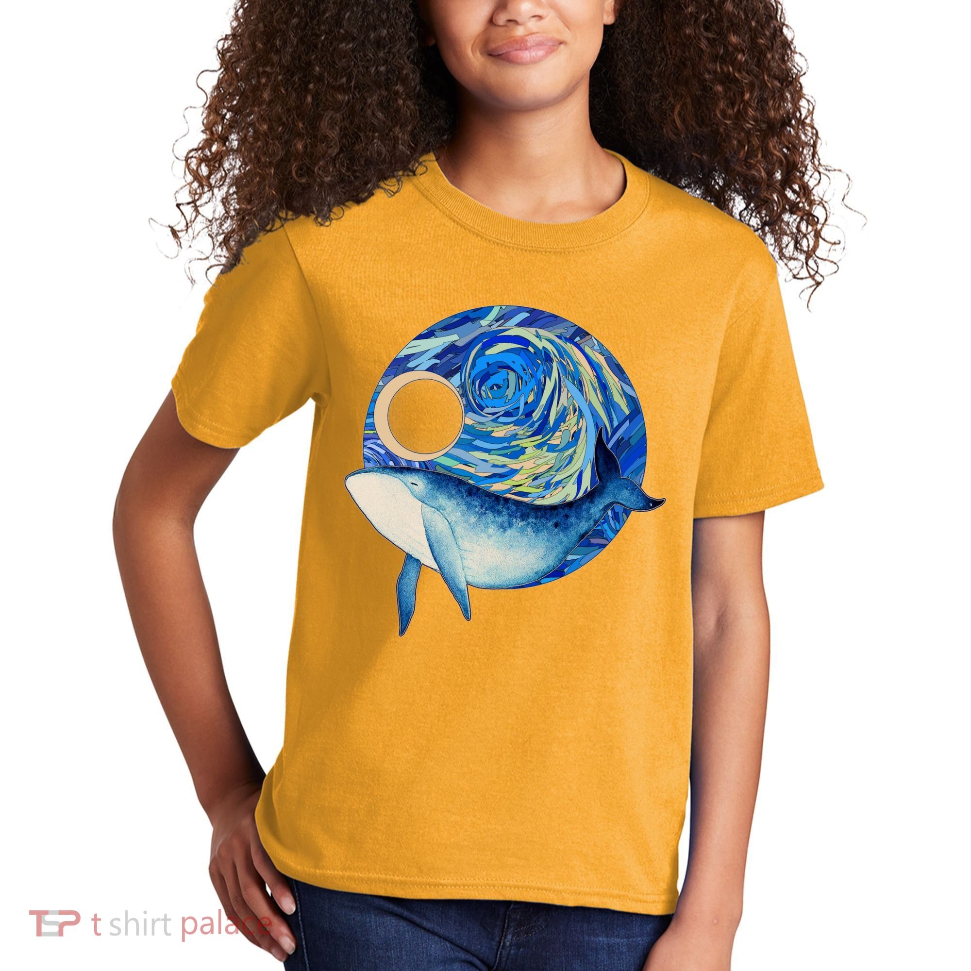 Painted Starry Night Whale Kids T-Shirt