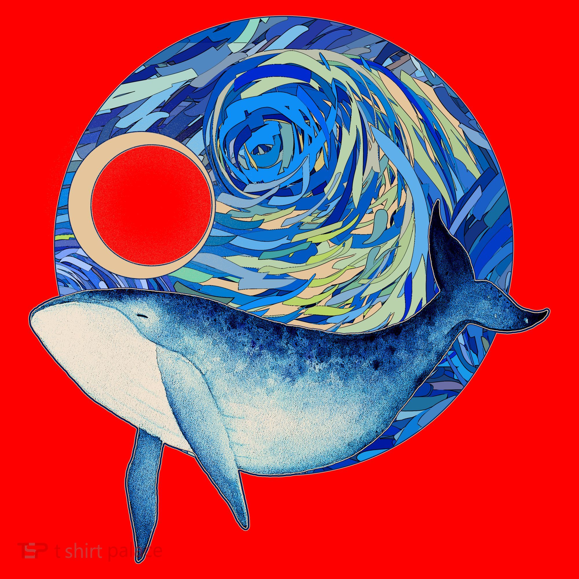 Painted Starry Night Whale Santa Hat