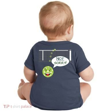 Pickleball Sorry Not Sorry Baby Bodysuit back